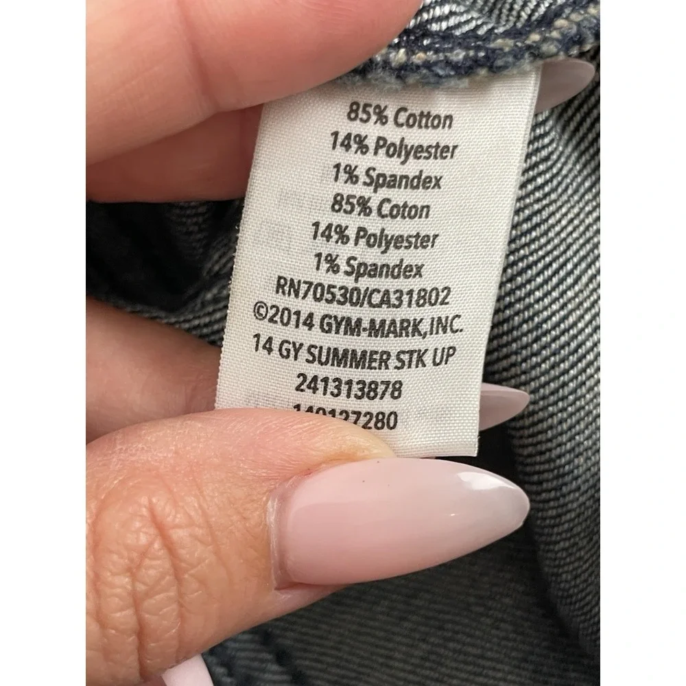 Gymboree Blue‎ Denim Button Cowgirl Jean Vest Cropped Size Large 10/12 Stretch